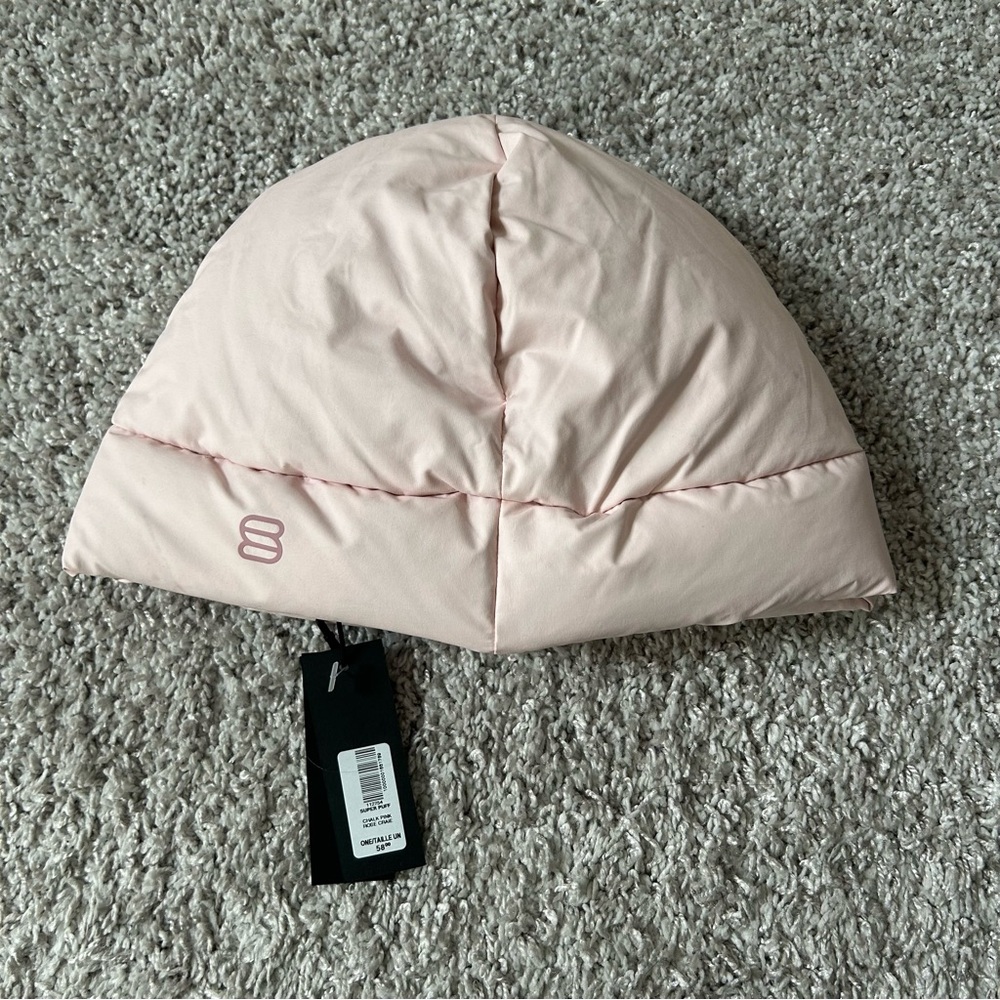 Aritzia Super Puff Chalk Pink Puffer Hat Down